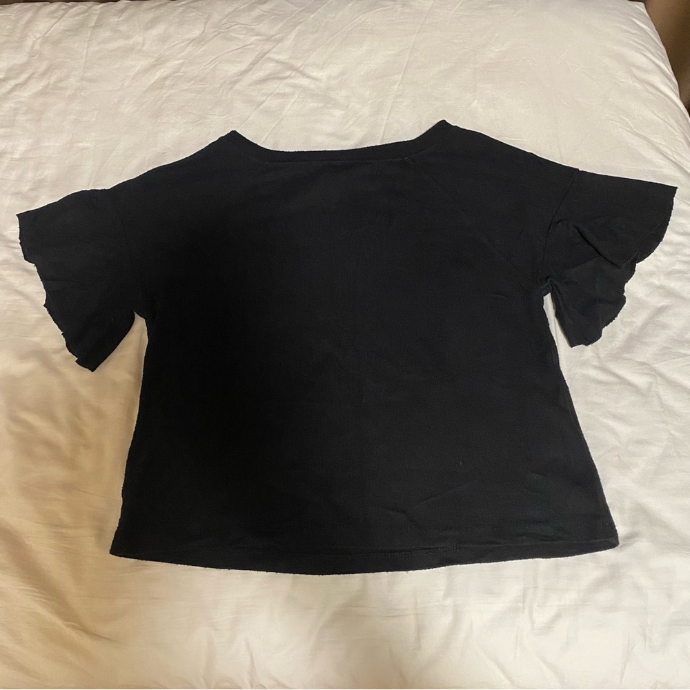 Abercrombie & fitch black flutter sleeve blouse XS